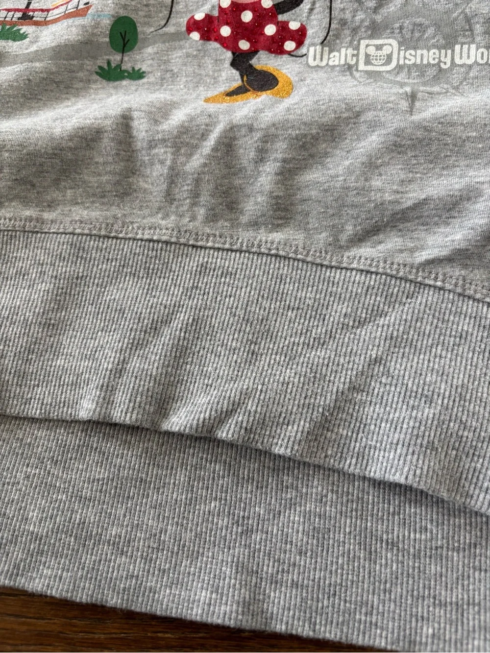 Walt Disney World Park Life Minnie Mouse Gray Crewneck Graphic Sweatshirt - Picture 10 of 12